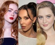 The young fresh faces that will make your goon stick throb: Sadie Sink, Millie Bobby Brown, &amp; Kathryn Newton from sadie sink nude
