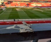 BMO Field confirmed never cleans its rails. This glob was here for the Argos home opener and was still there last night for Canada vs. Honduras from argos