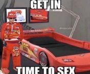 Sex in the lightning McQueen bed from lightning mcqueen maters tall tales crash