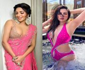 Shama Sikander - saree vs bikini - film and TV actress. from marathi film actress sai tamhankar fuking