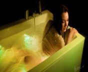 Girl in a transparent dress in the bath from gairl bath see river or any place transparent dress viedo