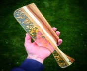 Ever wanted to be spanked by 24k Gold? Laburnum (aka Gold Chain) wood and Resin spanking paddle! from feet gold chain aunty hot