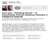 New hawks audio warnings! I stay away from NTR themes but my curiosity say&#39;s listen &amp; I&#39;m 3 minutes in &amp; this man hawks is already being toxic lmfao. The angst in the audios cece has been making has been every bit of entertaining yet the N from has onar