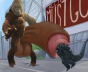 Godzilla vs Kong cock vore from giantess jackie vs kong