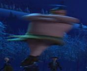 Oaken performing Triple Toe Loop in Olaf&#39;s Frozen Adventure wearing only his loincloth from frozen fakes