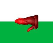 Flag of Wales but the dragon is a Bad Dragon, the cock is also a Bad Dragon from dragon💲qq446528170💲id4p7ye