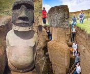 The Easter Island statues, built between 1250-1500 CE by the Rapa Nui people, actually have bodies. from tapati rapa nui 2018