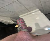Chastity torture for my exploding dick and blue balls, endurance day 16, soon to be a huge cumshot from male chastity tease blue balls