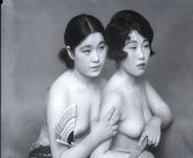 Studio portrait of two Japanese women. c.1930s.[1600x1185] from japanese pth c