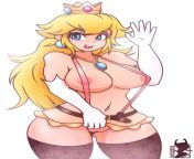 Princess Peach showing off her new sexy outfit (maishida) [Super Mario Bros.] from liz katz sexy super mario bros boob dance video leak