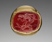 Roman ring with engraved Carnelian gem depicting a youth and his dog ,dated to the 3rd-2nd century BC [2034x3000] from roman ring photo dadaunty und