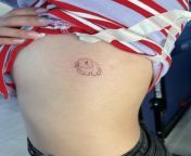 My first tattoo! Hand poke rib tattoo of my rabbit by @j_tattoopeople at Tattoo People in Toronto, Ontario from buat tattoo di memek