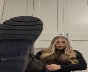 Now be a good little boy and lick the sole of my big black boots clean? from little boy big women sex video