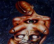 UNBORN Done 2000 with oils on illustration board. This was one of my art college in NYC project assignment that i had to do . The theme for the project was &#34;ludicrous&#34; so from there we had to come up with image towards that vocabulary. ART FOR SAL from project nexus