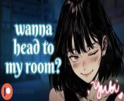 Your crush sneaks you into her bedroom [16:25][gets spicy][making out][your first kiss][guiding you][confident crush x shy listener] from f4f room 195 alien femdom x prisoner listener oviposition breeding
