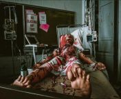 A medical training dummy laying in an abandoned hospital [OC] from bulgaria39s abandoned 2007