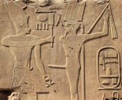 Detail of a limestone block relief depicting King Amenhotep I, who reigned circa 1525-1504 BCE under the 18th Dynasty, offering to the god Amun kamutef. The king is identified by the cartouche of his birth name in the lower right corner. from www xxx of akansha singunny leone xnxxw jacqueline xxx photoagadheera mo