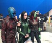 Karen Gillan (Nebula), Pom Klementieff (Mantis) and Zoe Saldana (Gamora) from pom klementieff oldboy deleted scene 1