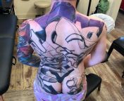 [NSFW] starting color on my evangelion unit 01 back piece by Michael Bogle at eye candy tattoo in New Orleans, LA from bogle wwwxx