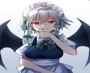 She enjoys sucking every last drop of blood (Sakuya Izayoi from Touhou games) from sakuya izayoi
