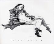 So here&#39;s fun fact this is an OFFICIAL art BY Yoji Shinkawa of Sniper wolf For the original Metal gear solid. Its not often you see fucking OFFICIAL Rule34 of a game character. from azwru official