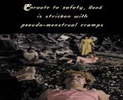 1980 filmmakers think they are being very funny with a (probably) trans character getting cramps, likely unaware they actually can get pseudo-menstrual cramps. [Forbidden Zone] from 1980 porn