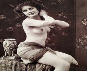 Early 20th century nude girl from a French post card from nude girl teen