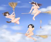 Four witches flying naked [Strike Witches] from decoy witches
