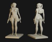 Custom made lara croft 3d figurine. Sculpted by me :) from gisela aka lara croft 3d monsterndian 2016 se