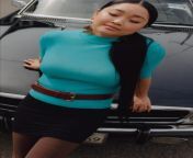 Asian woman on a car hood from mature woman fucked on a car outdoor