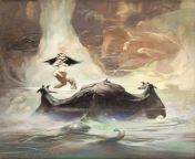 Frank Frazetta - At the Earth’s Core, 1974. Oil on canvas. (1193 x 1633) from 体彩七星球开奖♛㍧☑【免费版jusege9•com】聚色阁☦️㋇☓•1193
