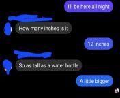 Apparently (at least to one late aged women) a water bottle is 12 inches. from papa beti hindi porn comicdan women ass water