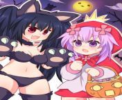 Neptune and Noire are ready for Halloween! (Yama Yama changyoushan) from yama buddy