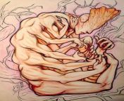 NSFW; An older piece of mine from 2015, I still feel like it&#39;s not finished, but here it is! Enjoy. &#34;The God of Self-Exploration,&#34; by me, crayola colored pencils, 2015 from www sunny leon xxx video com 2015 sex xxnxsex maza啶曕啶傕さ啶距ぐ