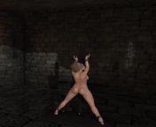 Whipped in the dungeon. Slave girl is taken to the dungeon, chained to the whipping post and given ten lashes with a whip on her bare back. from america girl blouse bare back view 300x300 jpg