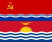 The Latvian Soviet Socialist Republic Flag looks very similar to Kiribati from kiribati pus