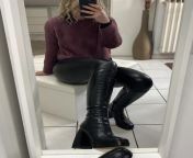 Ladies in leather leggings and boots from lelu love leather leggings gloves boots fuck