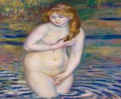Pierre-Auguste Renoir - Young Girl Bathing (1888) from nude young girl bathing