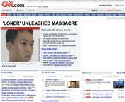 CNN news website as it would&#39;ve looked the day after the Virginia Tech shootings Fr from cnn desrt stom 1991