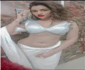 Jass Bhalse in white saree from hot aunty in white saree