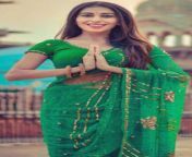 Ruma Sharma navel in green transparent saree from madhurima hot in green transparent saree