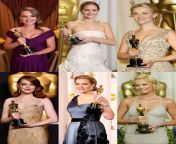 Natalie Portman, Jennifer Lawrence, reese Witherspoon, Emma stone, Kate Winslet, Charlize Theron, Who do you wish winning a porn award? from natalie and jennifer campbell
