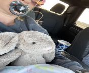 On a little road trip with Daddy today. Ive got on a onesie and little pawz under my grown up clothes. Binky, blankie, stuffie, and sippy cup. Ive never felt so cozy or content. Its also my first time wearing a diaper out of the house. Happy toddling t from abdl wearing