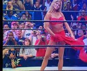 something tells me the woman in gray did not appreciate the first ever lingerie match between Torrie Wilson and Stacy Keibler at No Mercy 2001 from wwe woman nike belaxxx image