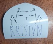 Made my niece sticker she&#39;s 11 and wanted a cat and her name... ? from noodle and bun funny cat dancing