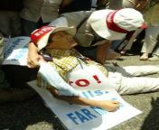 On this day in 2003, at a major protest demonstration near the WTO conference in Cancn, South Korean farmer Lee Kyung-Hae fatally stabbed himself while wearing a sign that declared &#34;WTO KILLS FARMERS&#34;. from www indian bhabi sex pg in back south