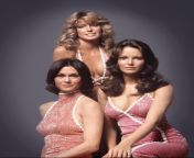 Farrah Fawcett, Kate Jackson, and Jaclyn Smith publicity photo for the TV series Charlies Angels in 1976. from vijy tv actor sreeja s