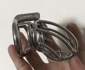 New BA-28 custom titanium chastity cage for my slave, WITH permanent locking clips and PA hook ? from kironmalax xxx new ba