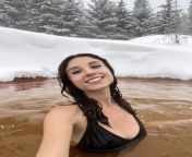 Hot springs in the snow, pure magic! from hot cleavage in the bus video