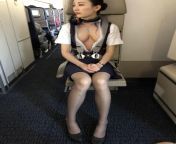 The flight attendant is trying to get attention. Time to join Mile High club? from lunarexx asmr flight attendant treats you to massage video